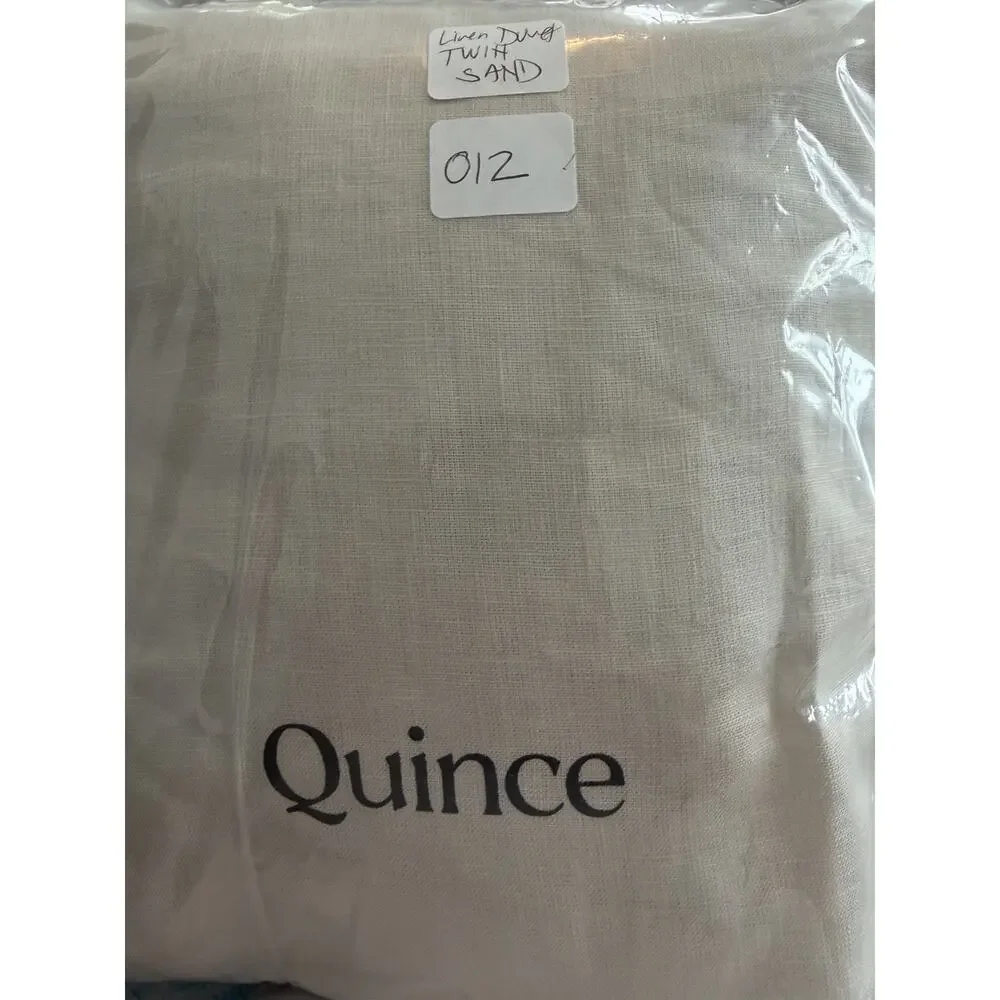 NEW Quince 100% European Linen Duvet Cover TWIN Sand Beige $134